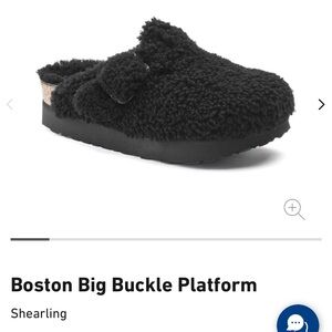 Big Boston Buckle Sherpa Platform Clog